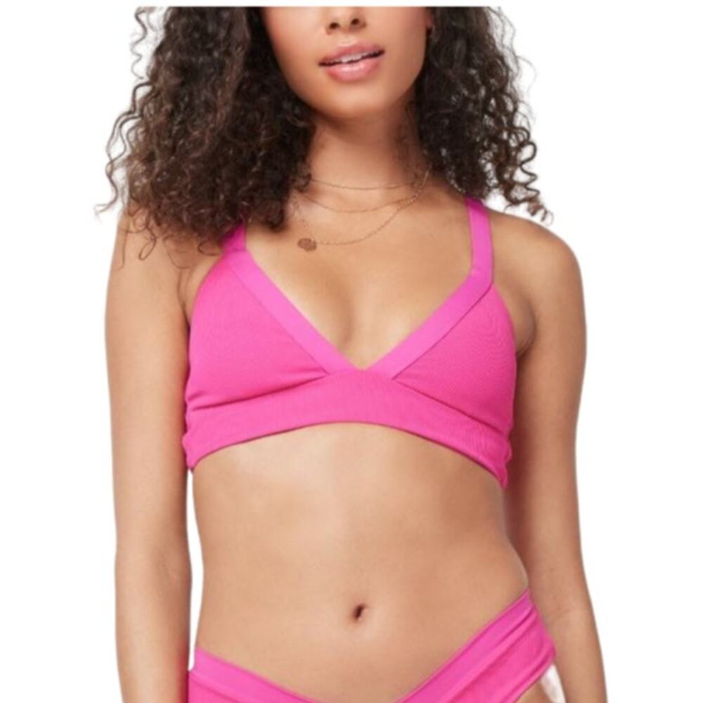 L*Space Ribbed Vera Bikini Top in Bougainvillea NWT Size XS